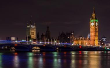 伦敦大本钟和议会大厦城市夜景风景桌面壁纸